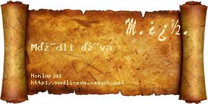 Mádli Éva névjegykártya